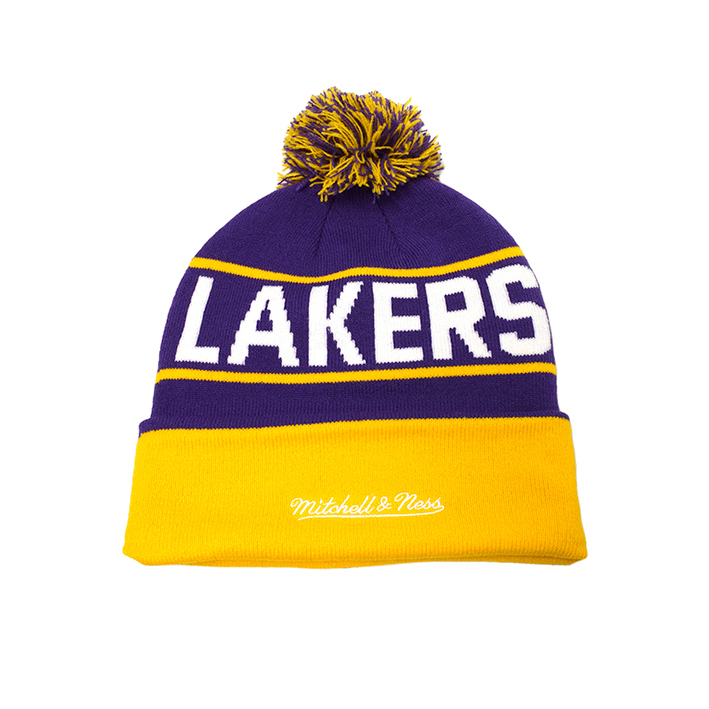 Mitchell & Ness Nba Los Angeles Lakers Team Pom Beanie in Purple