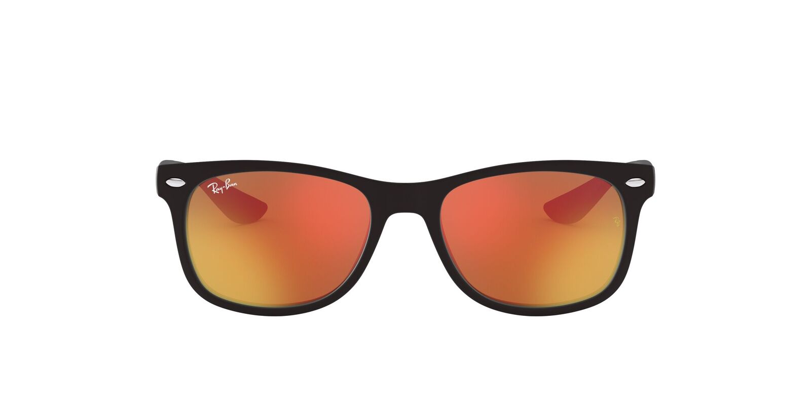 Black and orange top ray bans