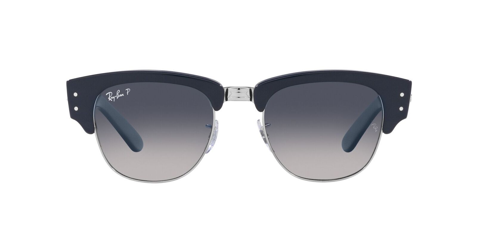 Ray-Ban Mega Clubmaster RB0316S 136678-53 Blue On Silver / Blue Polarised  Lenses