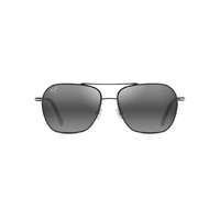 Maui Jim Mano 877-02 Black w Silver Stripe / Neutral Grey Polarised Lenses