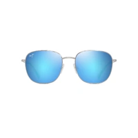 Maui Jim ‘Olali Asian Fit B657-17B Shiny Silver w Blue & Green / Blue Hawaii Polarised Lenses