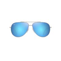 Maui Jim Hauoli B665-17B Shiny Silver w Blue & Green / Blue Hawaii Polarised Lenses