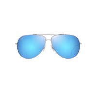 Maui Jim Hauoli XL B674-17B Shiny Silver w Blue & Green / Blue Hawaii Polarised Lenses