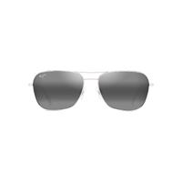 Maui Jim Naauao 675-17A Shiny Silver w Crystal / Neutral Grey Polarised Lenses