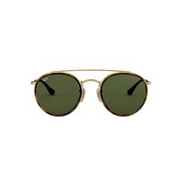 Ray-Ban RB3647N 001-51 Round Double Bridge Gold / Green Lenses