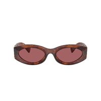 Miu Miu MU11WS 11Q08S-54 Striped Tobacco / Dark Violet Lenses