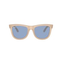 Ray-Ban RBR0502S 678072-53 Wayfarer Reverse Opal Beige & Honey / Light Blue Lenses