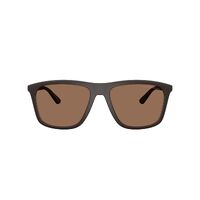 Emporio Armani EA4237 6186EF-57 Matte Dark Brown / Dark Brown w Gold Mirror Lenses