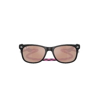 Ray-Ban Junior RJ9052S 70287J-47 New Wayfarer Rubber Black / Orange Mirror Pink Lenses