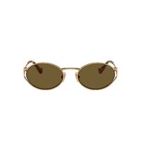 Miu Miu MU52YS 7OE01T-54 Brass Gold / Dark Brown Lenses