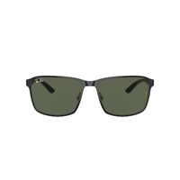 Ray-Ban RB3721 914471-59 Black On Silver / Dark Green Lenses