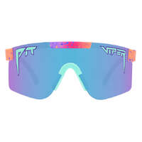 Pit Viper The Copacabana Orange Red w Teal Splatter / Blue Purple Revo Polarised Lenses