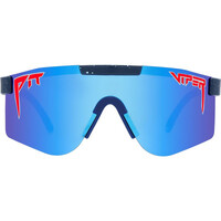 Pit Viper The Basketball Team Double Wide Navy and Red / Blue Mirror Polarised Lenses