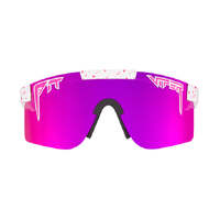 Pit Viper LA Brights Single Wide White Splatter / Purple Mirror Polarised Lenses