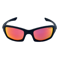 Mangrove Jacks Bar Crusher C3 Matte Black / Red Revo Polarised Lenses