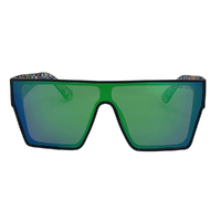 Mangrove Jacks Live and Let Live C11 Matte Black / Green Revo Polarised Lenses