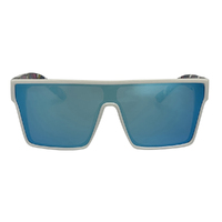 Mangrove Jacks Sin by The Sea C10 Shiny White / Ice Blue Revo Polarised Lenses