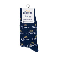 Foot-ies Corona Organic Cotton Socks Corona Logo Navy Size 8 to 13