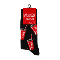 Foot-ies Coca-Cola Organic Cotton Socks Coke Summer Cup Black Size 8 to 13