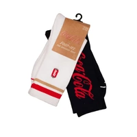 Foot-ies Coca-Cola 2 Pack Sneaker Socks Coke Can Black & White Size 8 to 13