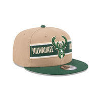 New Era Milwaukee Bucks 9Fifty Draft 2024 Camel Khaki OSFM