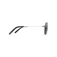 Maui Jim Mano 877-02 Black w Silver Stripe / Neutral Grey Polarised Lenses