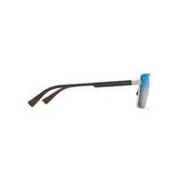 Maui Jim Piha DBS621-17 Matte Silver w Brown / Dual Mirror Blue to Silver Polarised Lenses