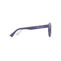 Maui Jim Ihupani Asian Fit 658-28 Matte Dark Violet w Purple Int / Neutral Grey Polarised Lenses