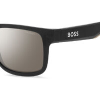 Hugo Boss BOSS 1496/S 087 ZV 55 Matte Black Beige / Silver Mirror Polarised Lenses