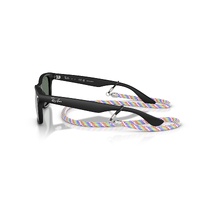 Ray-Ban Junior RJ9052S 7028Y4-47 New Wayfarer Rubber Black / Green Silver Mirror Lenses