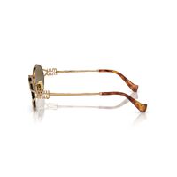 Miu Miu MU52YS 7OE01T-54 Brass Gold / Dark Brown Lenses