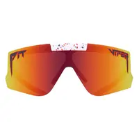 Pit Viper The Heater Flip-Offs White Splatter / Red Orange Mirror Lenses