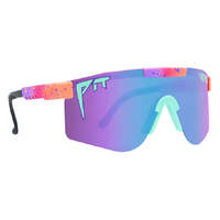 Pit Viper The Copacabana Double Wide Orange Red w Teal Splatter / Blue Purple Revo Polarised Lenses