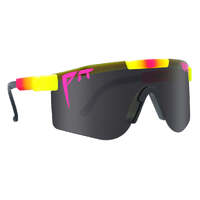 Pit Viper The Italo Double Wide Yellow & Pink / Smoke Polarised Lenses