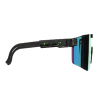 Pit Viper The Monster Bull Double Wide Black w Green Splatter / Orange Yellow Revo Polarised Lenses