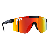 Pit Viper The Mystery Double Wide Black / Red Orange Yellow Revo Polarised Lenses