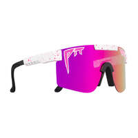 Pit Viper LA Brights Single Wide White Splatter / Purple Mirror Polarised Lenses