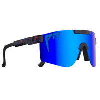 Pit Viper The Absolute Liberty Double Wide Black Blue w Red Splatter / Blue Revo Polarised Lenses