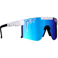 Pit Viper The Absolute Freedom Double Wide White Blue w Red Splatter / Blue Revo Polarised Lenses