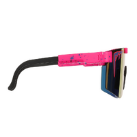 Pit Viper The Radical Pink w Blue Splatter / Orange Yellow Red Revo Polarised Lenses