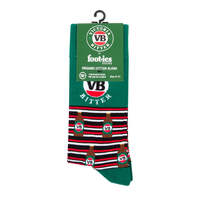 Foot-ies Organic Cotton Novelty Sock Victoria Bitter Stripes Green/Red