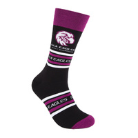 Foot-ies NRL Manly Sea Eagles Organic Cotton Socks Stripes Black/Maroon/White Size 8 to 13