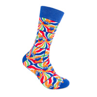 Foot-ies Fanta Organic Cotton Socks 70's Blue/Orange Size 8 to 13