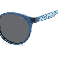 Polaroid Kids PLD 8061/S ZX9 M9 46 Blue Azure / Grey Polarised Lenses