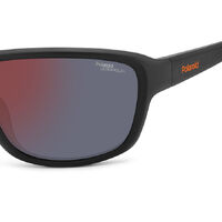 Polaroid Sport PLD 7049/S 8LZ BG 62 Black Orange / Red Mirror Polarised Lenses