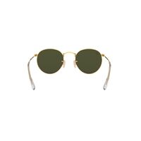 Ray-Ban RB3447 001-53 Round Metal Polished Gold / Green Classic G-15 Lenses