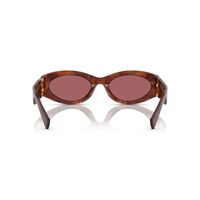 Miu Miu MU11WS 11Q08S-54 Striped Tobacco / Dark Violet Lenses