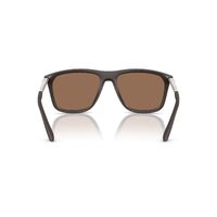 Emporio Armani EA4237 6186EF-57 Matte Dark Brown / Dark Brown w Gold Mirror Lenses