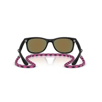 Ray-Ban Junior RJ9052S 70287J-47 New Wayfarer Rubber Black / Orange Mirror Pink Lenses