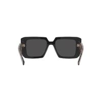 Prada PR23YS 1AB5S0-51 Black w Pink Temples / Dark Grey Lenses